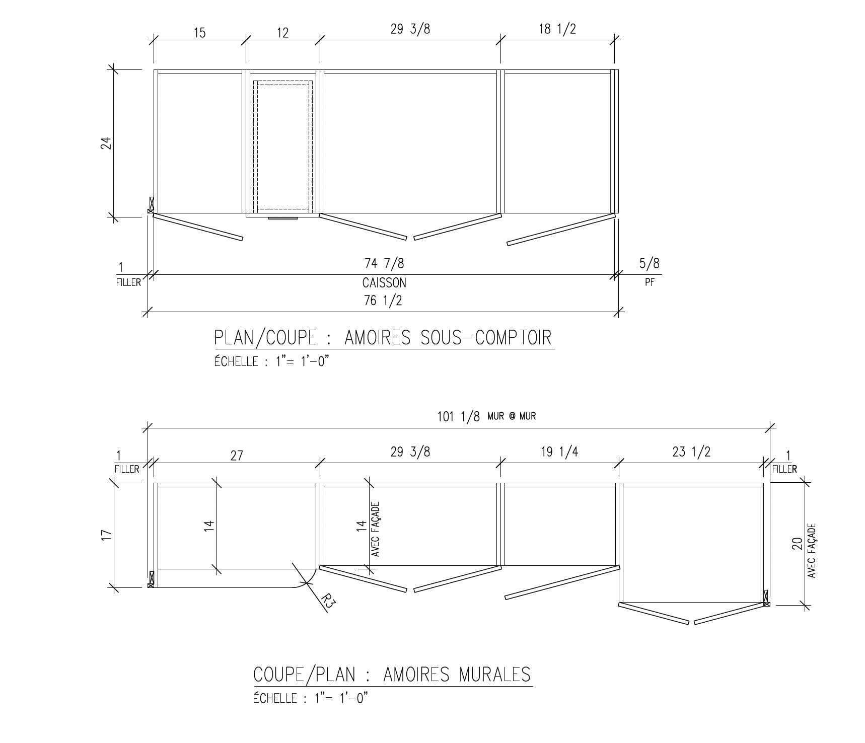 Wall and under-counter cabinet plans